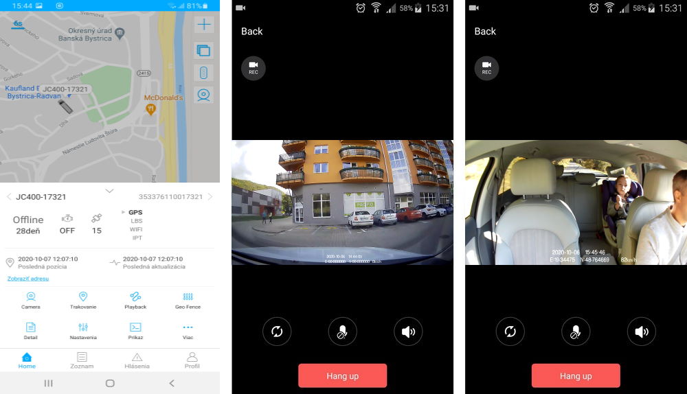 app profio x5 kamera makine me GPS dhe transmetim të drejtpërdrejtë