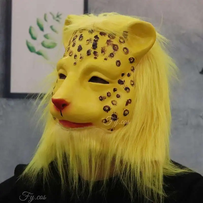 Maskë latex silikoni për fytyrën e leopardit për kokën