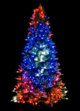 kontrolli i udhëhequr nga pema e Krishtlindjeve me vezullim nëpërmjet celularit