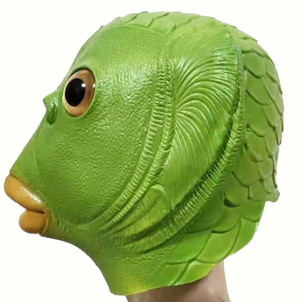 Maskë silikoni për fytyrën me kokën jeshile të peshkut