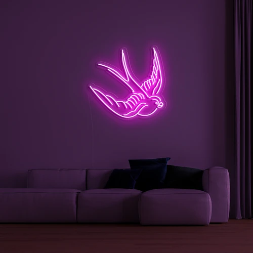 Logo 3D LED neoni në mur - pëllumb