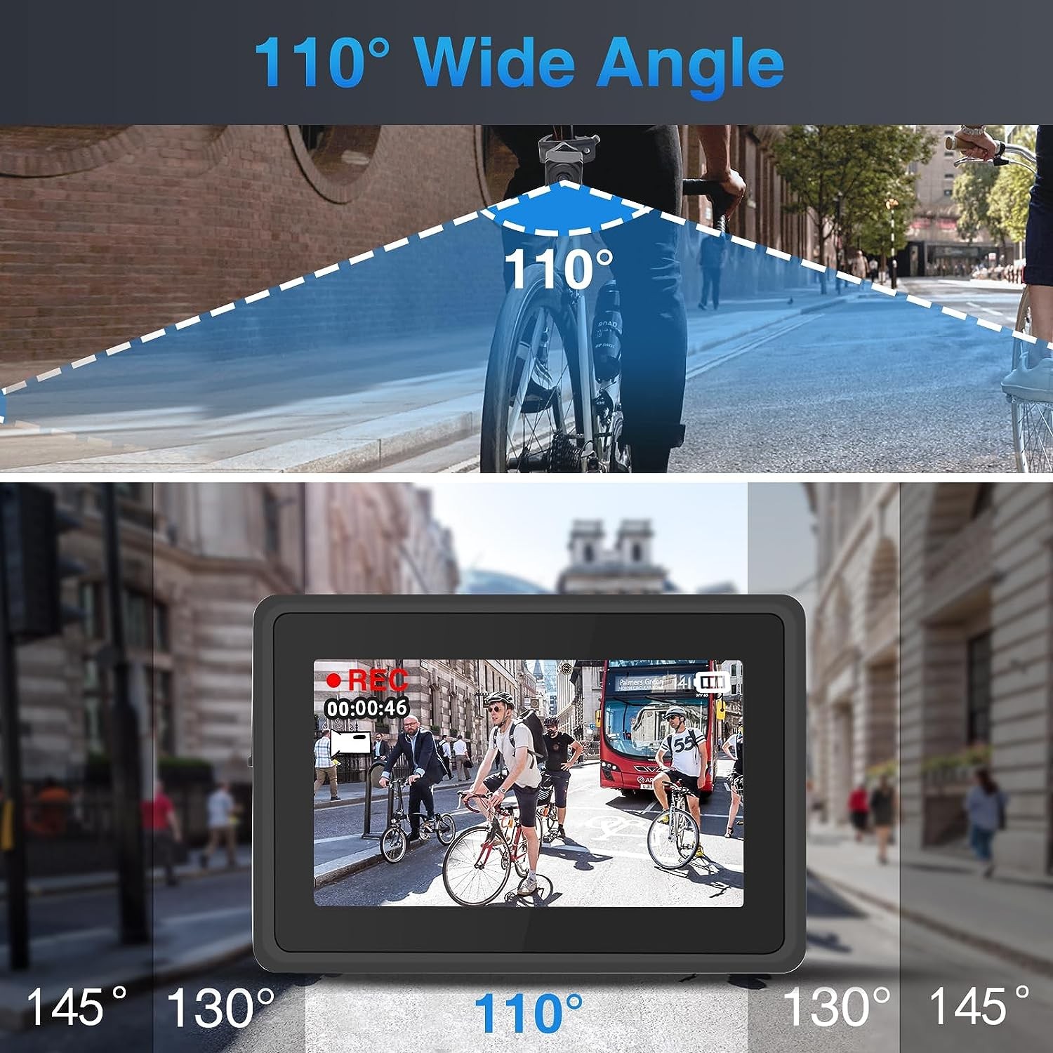 Kamera e biçikletës këndi i shikimit 110 gradë + monitor