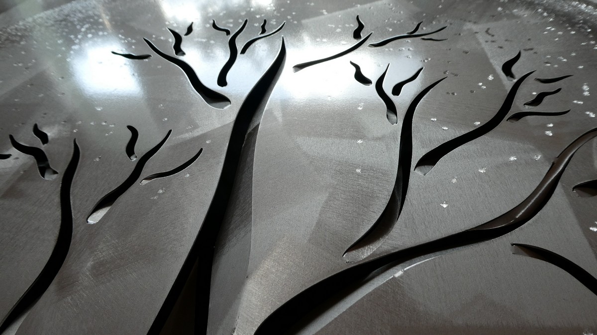 Detajet e pikturës së pemës së jetës - foto metalike