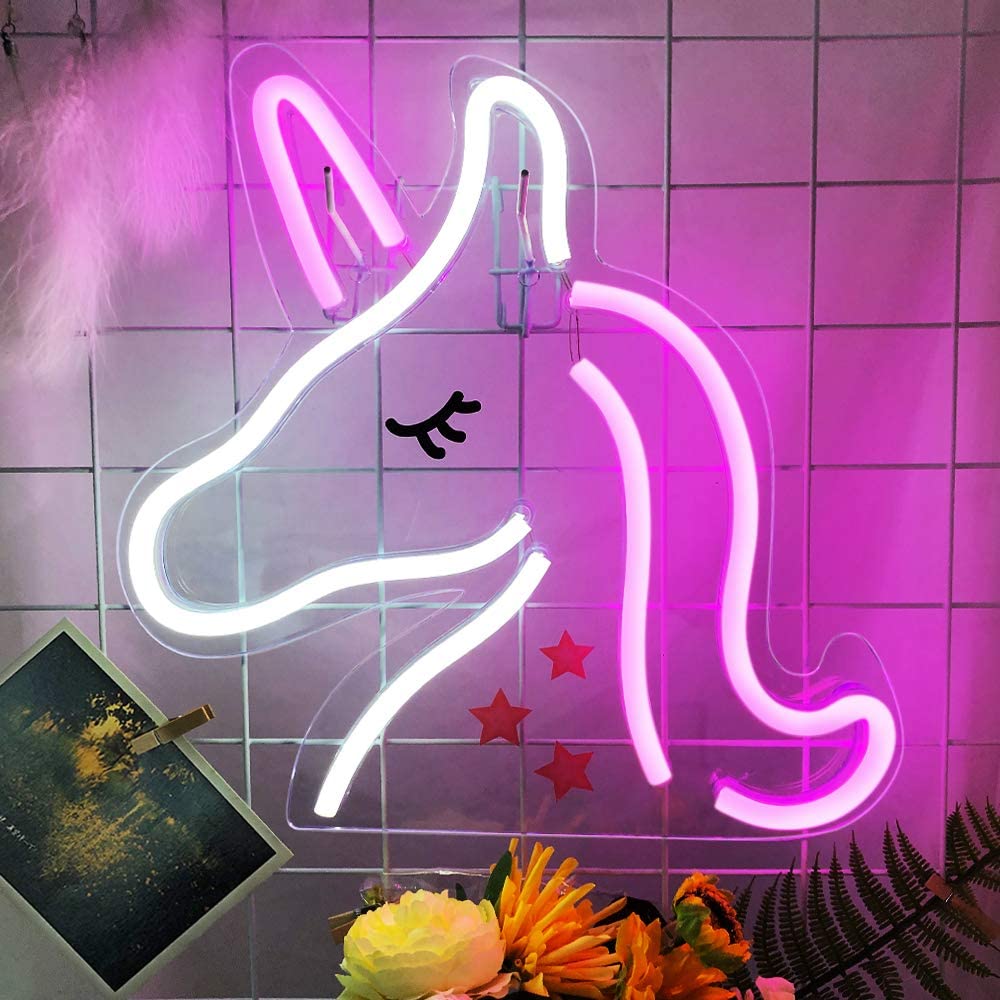 Ndriçim muri me panel LED unicorn neoni