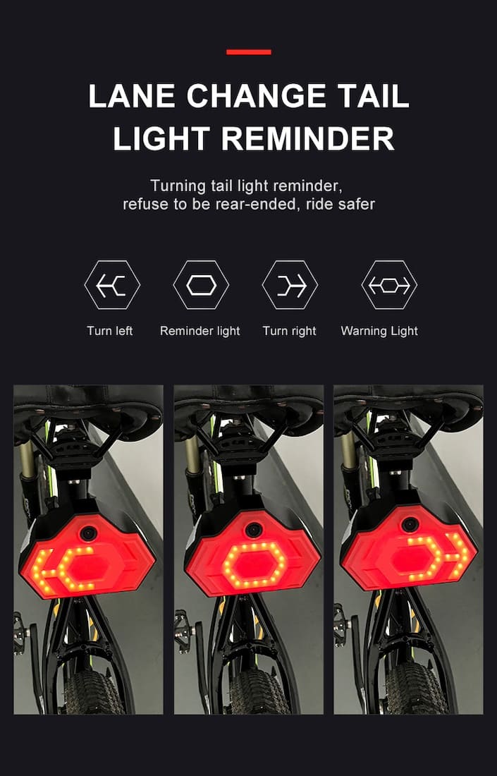 Drita e pasme e biçikletës me sinjalizues + kamerë