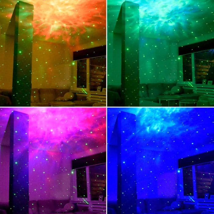 projektor qielli i natës aurora dritat e yjeve lazer astronaut