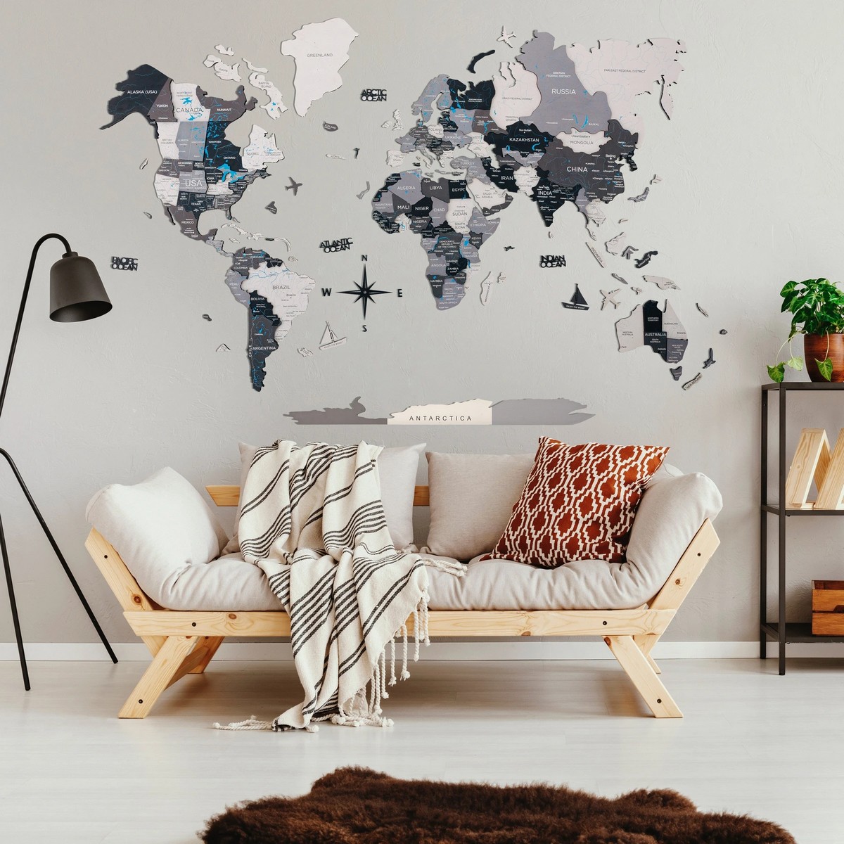harta e murit të botës prej druri
