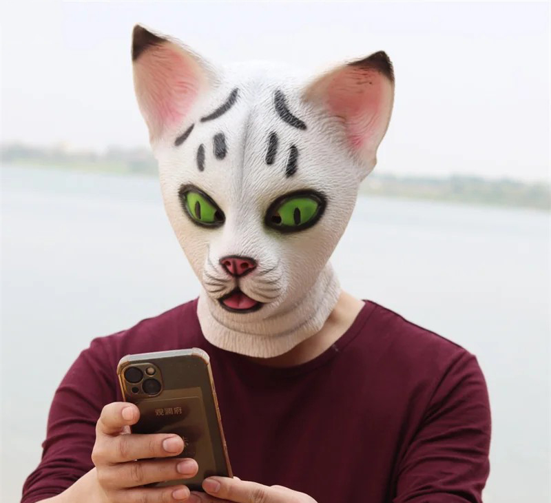 maskë mace për fytyrën e kokës latex silikoni