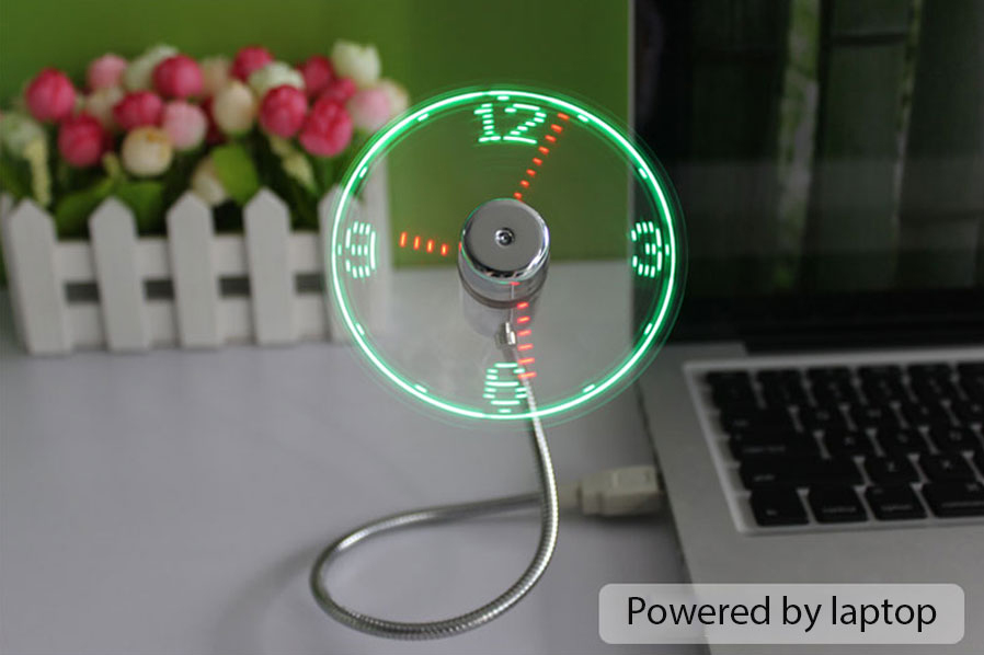 Ventilator USB me orë LED