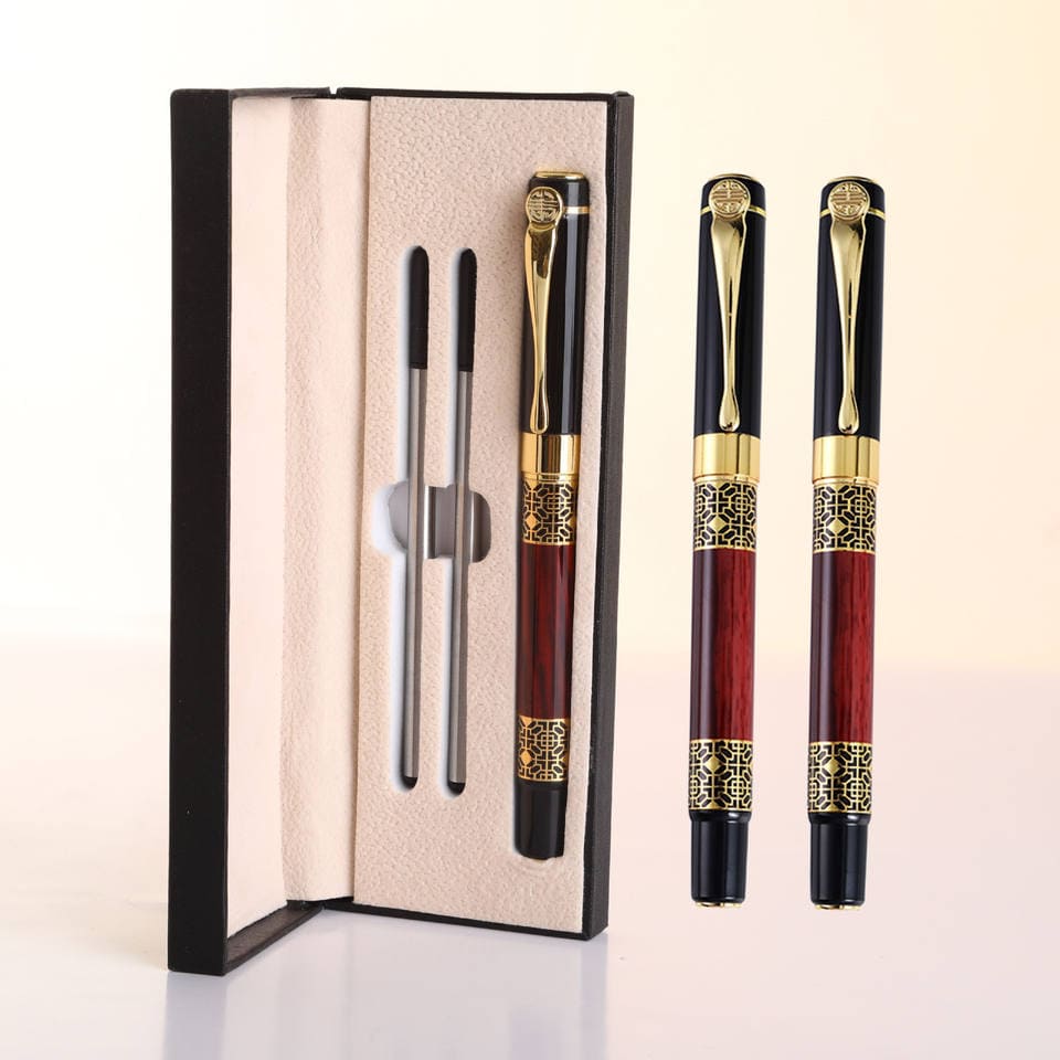 Komplet stilolapsi luksoz, elegant dhe elegant për të shkruar, paketim dhuratash