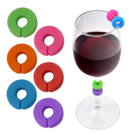 unaza për gota vere, etiketa me ngjyra