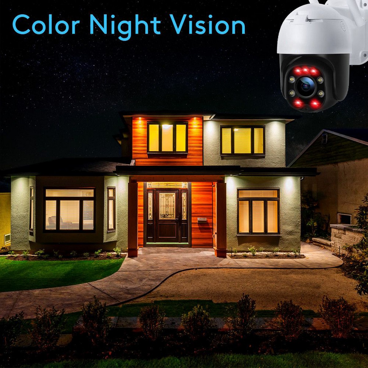 Kamera ip sigurie e shikimit të natës - LED me ngjyra infra të kuqe