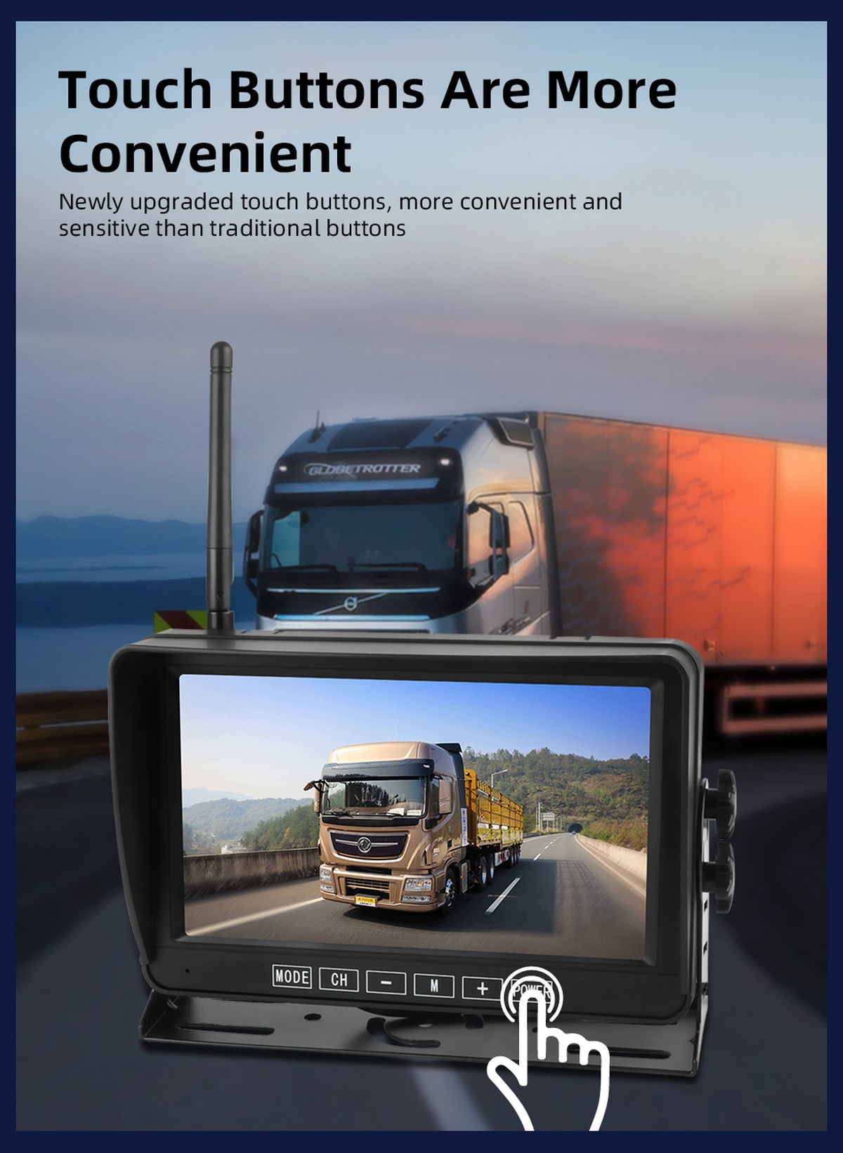 Monitor i sistemit të parkimit me valë - për kamionë, furgonë, makina