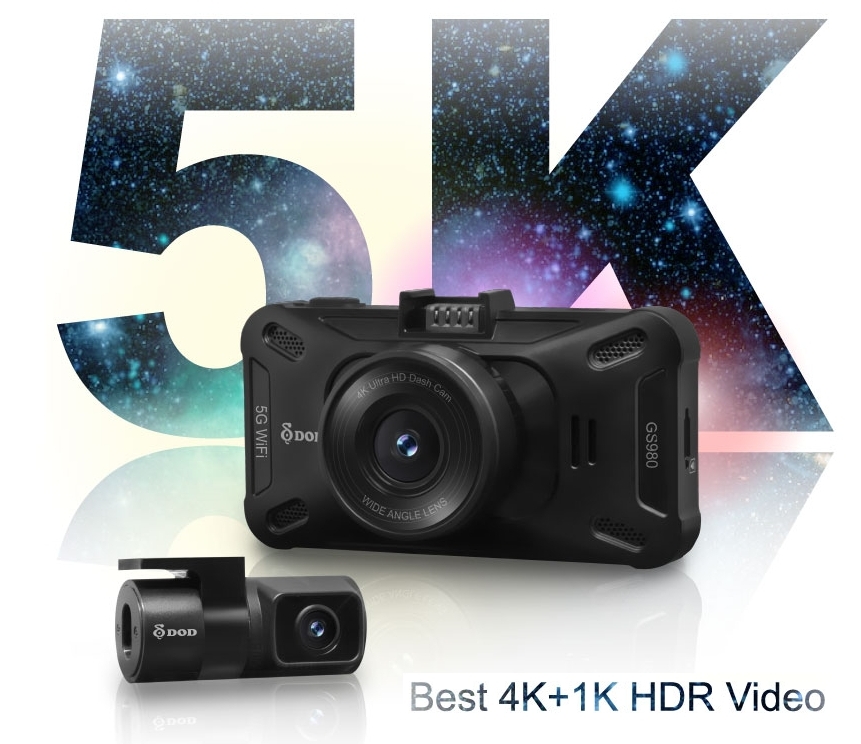 Kamera më e mirë e makinës 4k 5k e dyfishtë DOD GS980D
