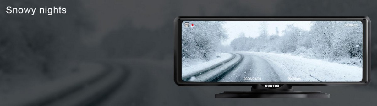 kamera më e mirë e makinave duovox v9 - reshje bore