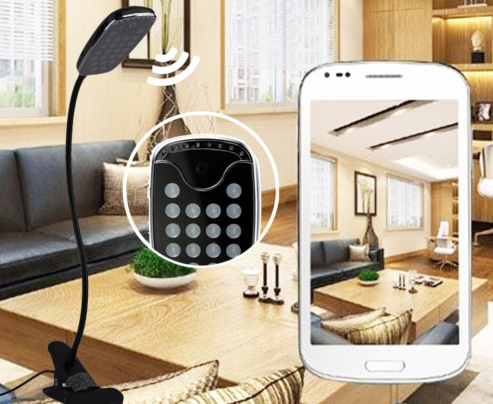 Llambë tavoline LED me kamerë të fshehtë, WiFi
