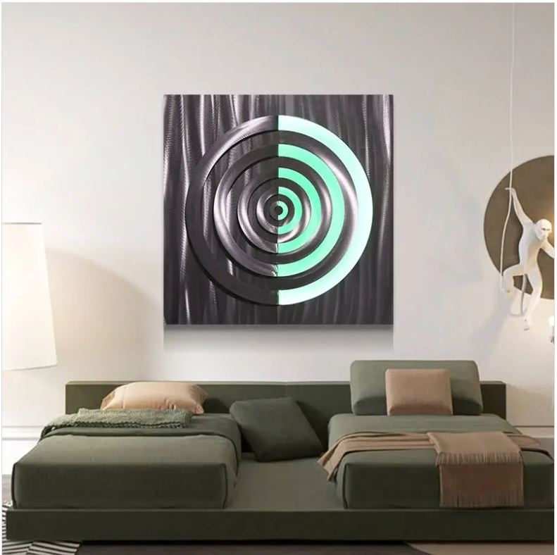 piktura muri për dekorimin e shtëpisë - art abstrakt metalik LED