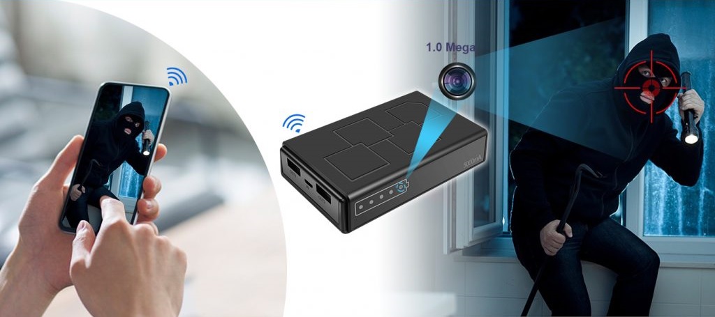 Powerbank kamera HD me zbulim lëvizjeje + alarm