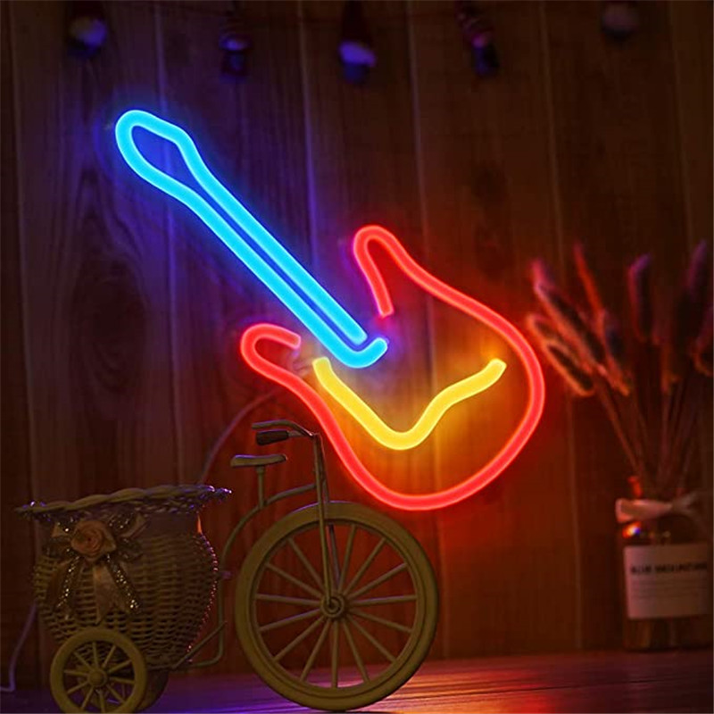 Ndriçim i ndezur i kitarës me baner neoni