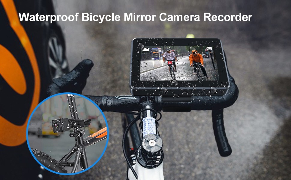 Kamera e biçikletës i papërshkueshëm nga uji IP68 me monitor me regjistrim