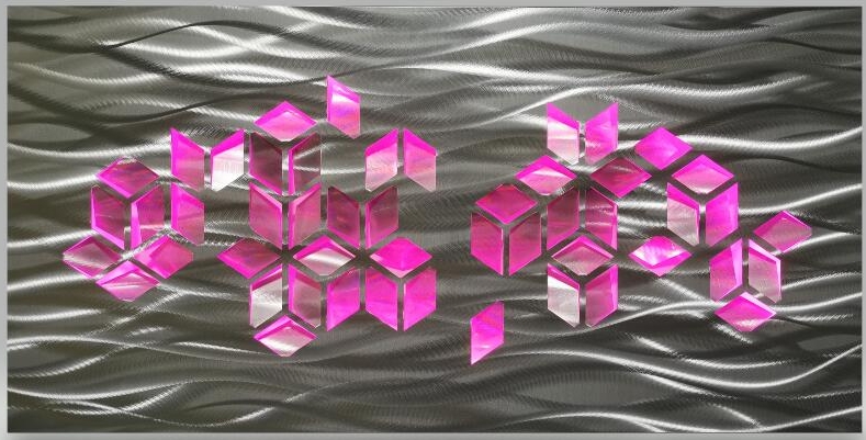 Pikturë 3d metalike prej alumini me ndriçim led
