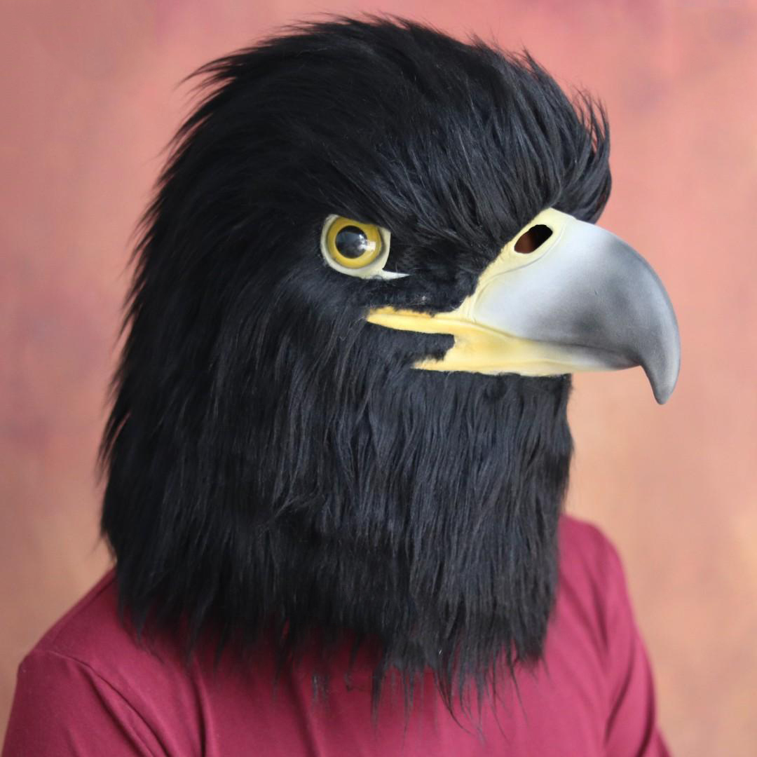 Maska për fytyrën e shqiponjës së zezë amerikane për Halloween