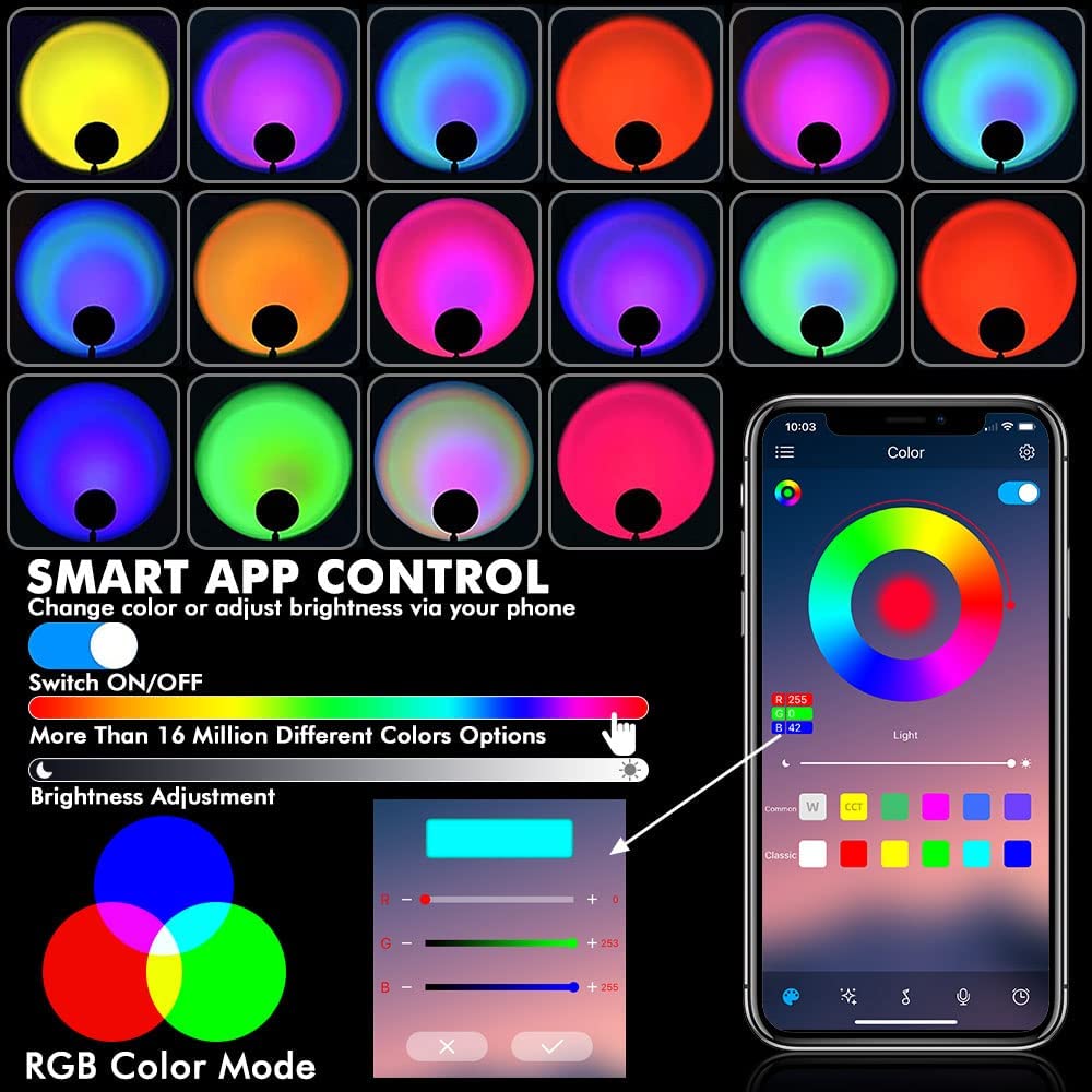 Llambë wifi për aplikacionin celular të telefonit inteligjent i kontrolluar RGB me ngjyra
