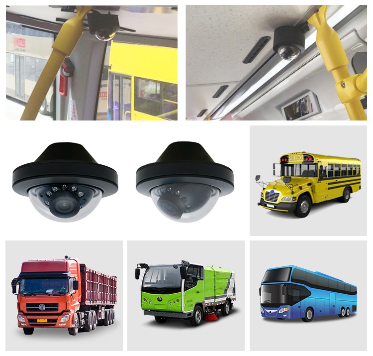 Kamera mini kupole per autobuze, trolejbus, tramvaj, furgona, minibuze, karvane, gjysem rimorkio, rimorkio, kamione