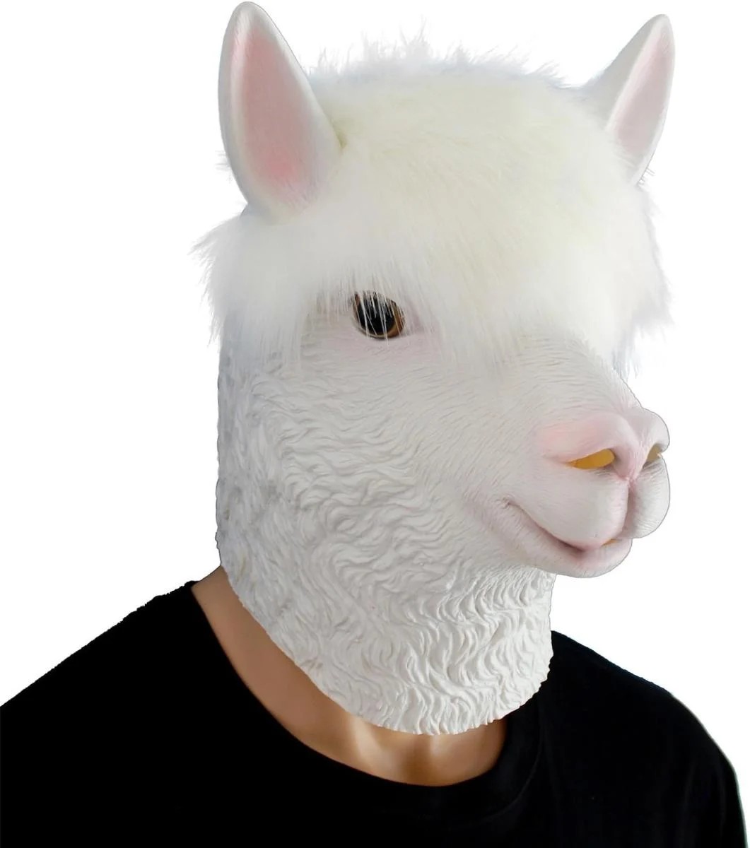 alpaca llama - maskë fytyre silikoni latex kokë