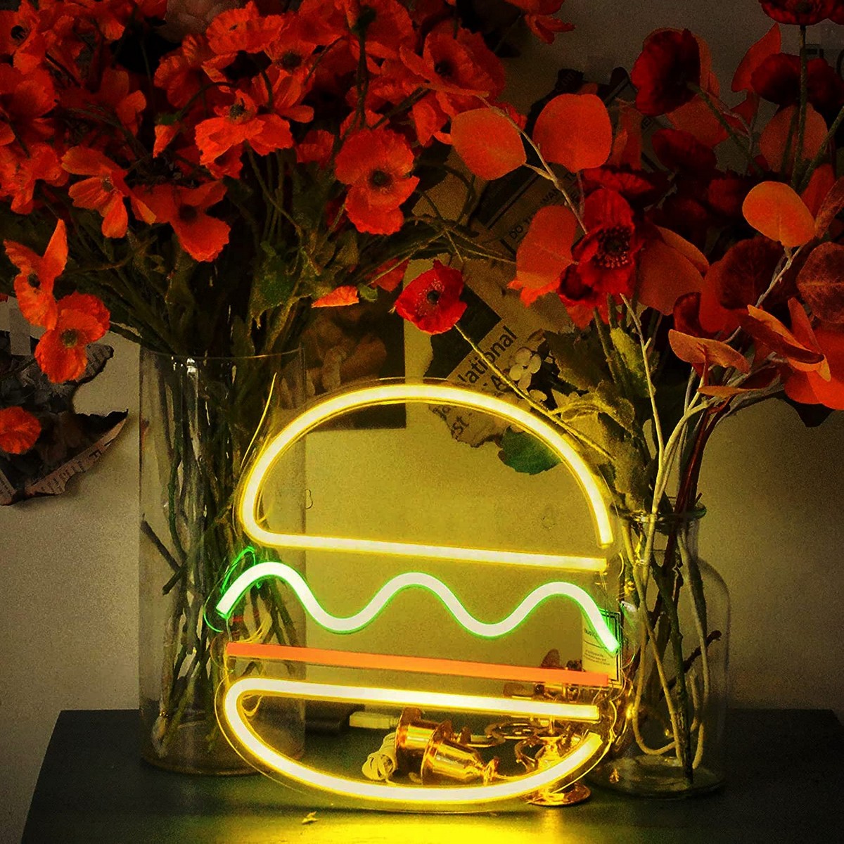 dritë logo neoni led bordi restoranti - hamburger burger